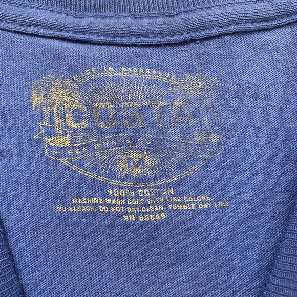 Mens Costa Blue Short Sleeve Shirt Size Medium (Like New Condition) - Picture 5 of 5